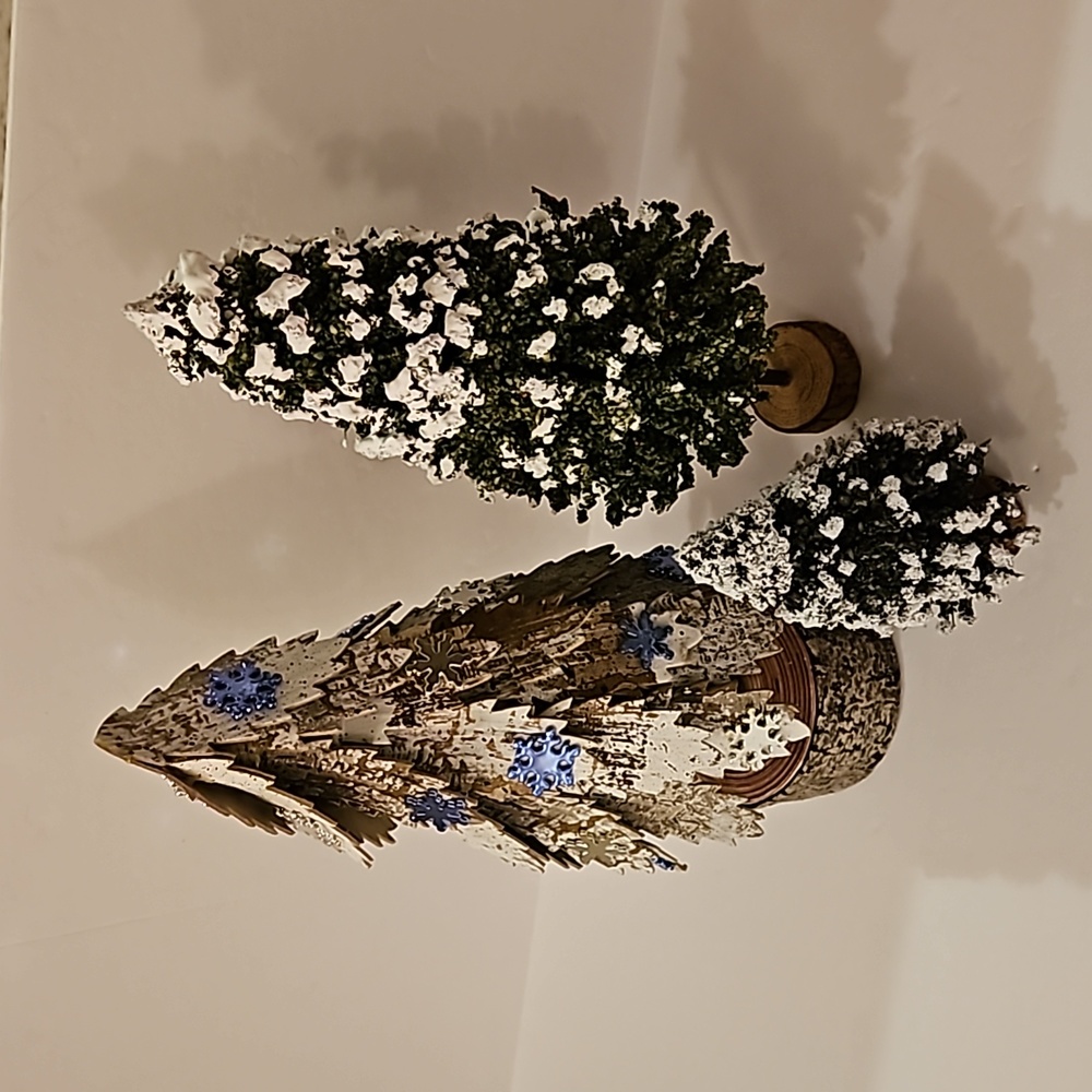 3 Decorative Trees 12"×5" & 12"×4"